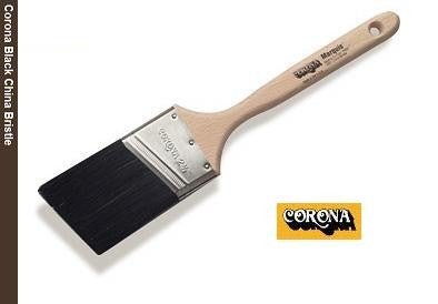 Corona Marquis Black China  paint brush with wooden handle on a white background
