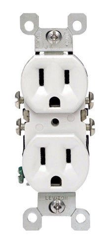 Leviton 15 amps 125 V Duplex White Outlet 5-15R 12650-00W
