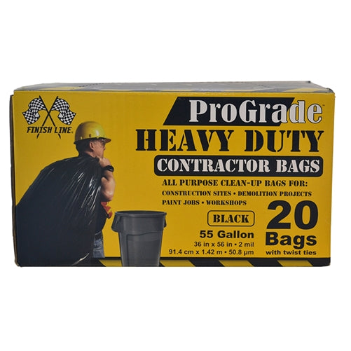 Finish Line Black ProGrade Heavy Duty Contractor Bags 20 Pack