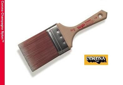 The image shows the Corona Orleans Champagne Nylon Paint Brush 13870 with its soft bristles and ergonomic handle, ready to tackle any painting task.