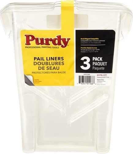 Purdy Painter's Pail Liners shown in a 3-pack.