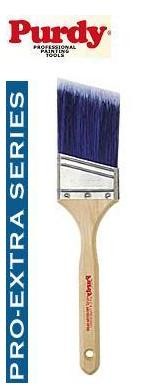 Purdy Pro-Extra Glide Paint brush highlighting the Nylon, polyester and Chinex-blended bristles.