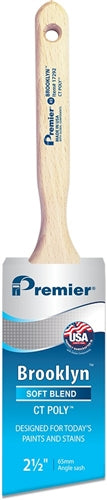 Premier Brooklyn Angle Sash CT Poly Paint Brush showcasing the hardwood handle.
