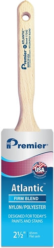Premier Atlantic Flat Sash Nylon/Poly Paint Brush featuring a chiseled edge and hardwood handle.
