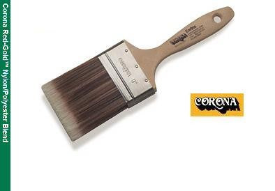 Corona Corbin Red-Gold Paint Brush with a blend of solid round tapered DuPont™ Tynex® Nylon and Orel® Polyester filaments.