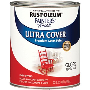 Rust-Oleum Painters Touch Ultra Cover Quart Gloss Apple Red