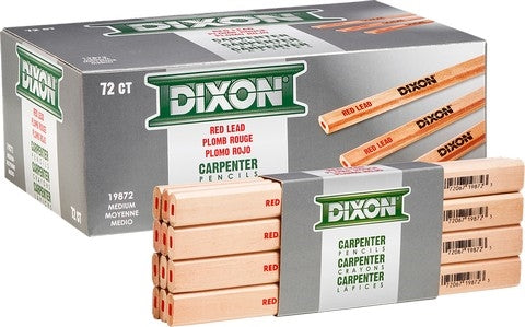 Dixon Carpenter Pencil Red Core Med Natural 12-Pack 19872