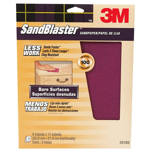 3M SandBlaster No-Slip Grip Sanding Sheets 3-Pack