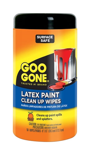 Goo Gone Latex Paint Clean-Up Wipes 50 Count 2222