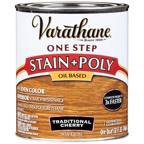 Varathane One Step Stain & Polyurethane Oil Based Quart Traditional Cherry