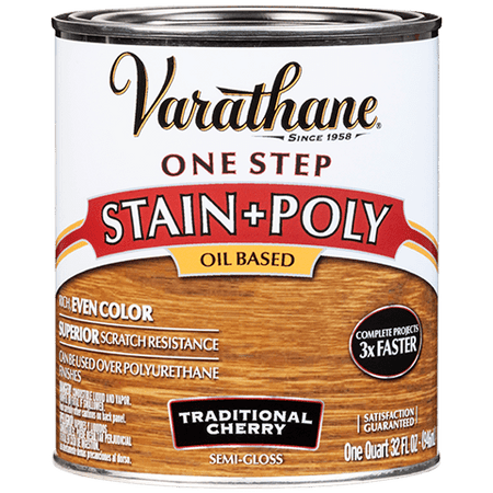Varathane One Step Stain & Polyurethane Oil Based Quart Traditional Cherry