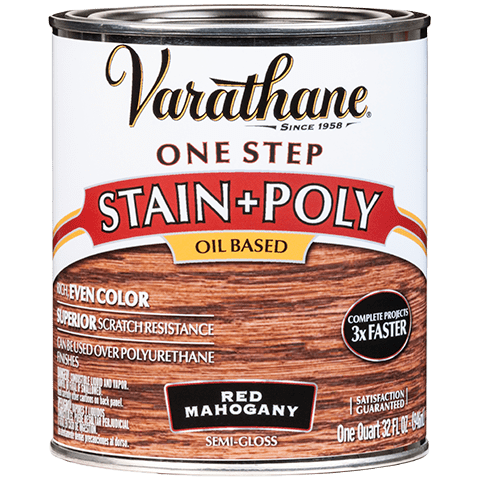 Varathane One Step Stain & Polyurethane Oil Based Quart Red Mahogany