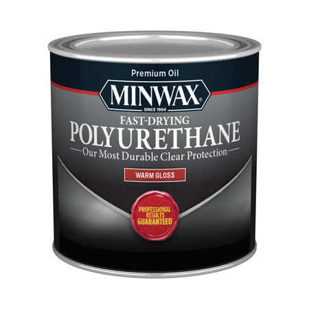 Minwax Oil-Based Clear Protective Finishes Fast Drying Polyurethane Half Pint Warm Gloss