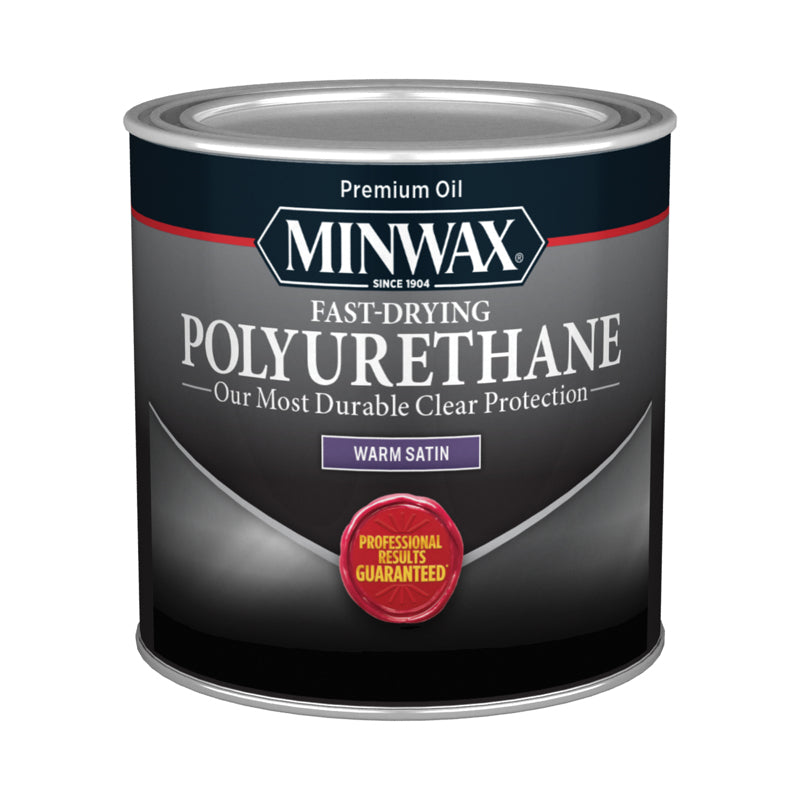Minwax Oil-Based Clear Protective Finishes Fast Drying Polyurethane Half Pint Warm Satin