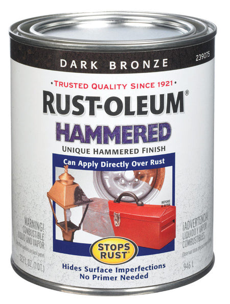 Rust-Oleum Stops Rust Hammered Brush-On Paint Quart Dark Bronze