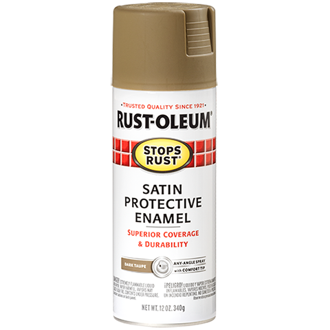 Rust-Oleum Stops Rust Satin Enamel Spray Paint Dark Taupe