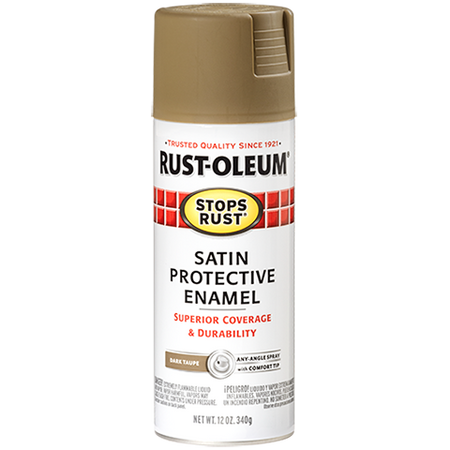 Rust-Oleum Stops Rust Satin Enamel Spray Paint Dark Taupe