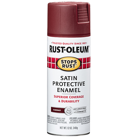 Rust-Oleum Stops Rust Satin Enamel Spray Paint Cranberry