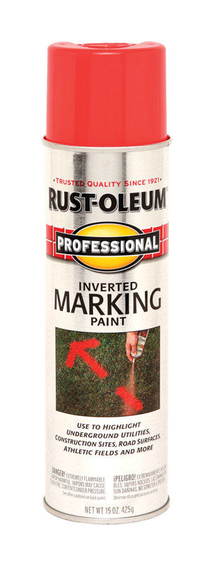 Rust-Oleum Professional Inverted Marking Paint Spray Fluorescent Red Orange