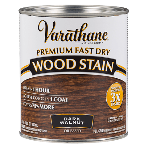 Varathane Premium Fast Dry Wood Stain Quart Dark Walnut