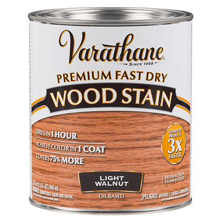 Varathane Premium Fast Dry Wood Stain Quart Light Walnut