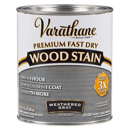 Varathane Premium Fast Dry Wood Stain Quart Weathered Gray