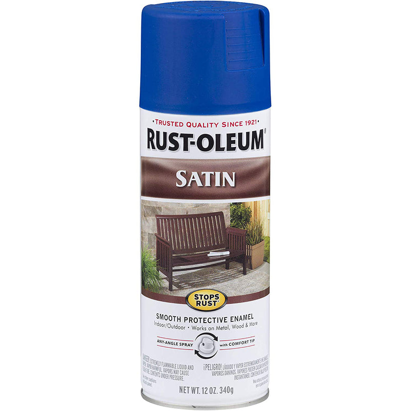 Rust-Oleum Stops Rust Satin Enamel Spray Paint Sapphire