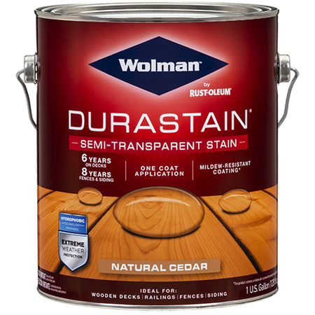 Wolman DuraStain One Coat Semi-Transparent Stain (Water-Based) Gallon Natural Cedar