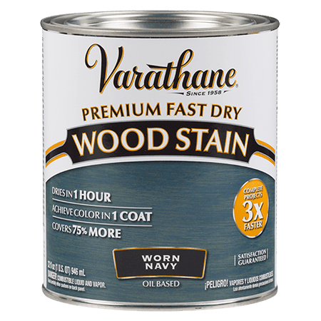 Varathane Premium Fast Dry Wood Stain Quart Worn Navy