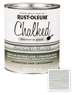 Rust-Oleum Chalked Decorative Glaze Quart Smoked shown with color square.
