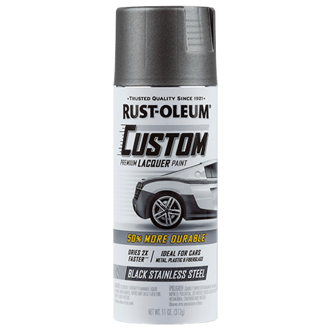 Rust-Oleum Automotive Premium Custom Lacquer Spray Paint Black Stainless Steel