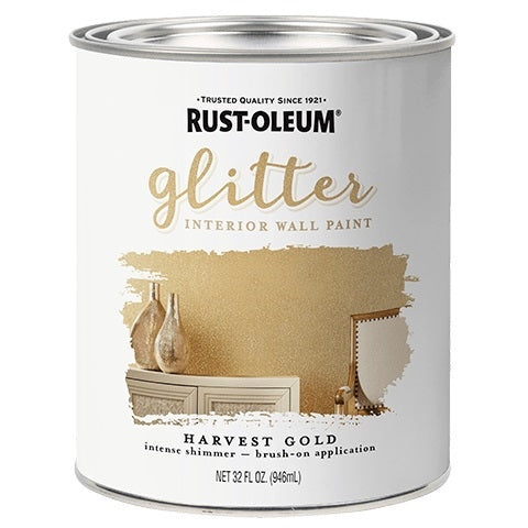Rust-Oleum Glitter Interior Wall Paint Quart Havest Gold