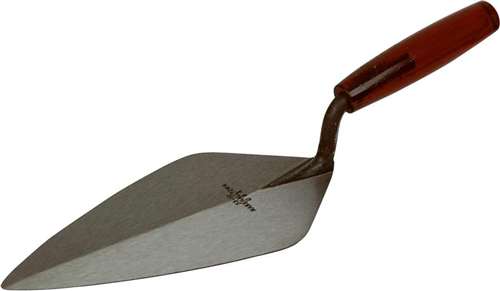 Marshalltown London Brick Trowel 10 inches with a plastic handle.