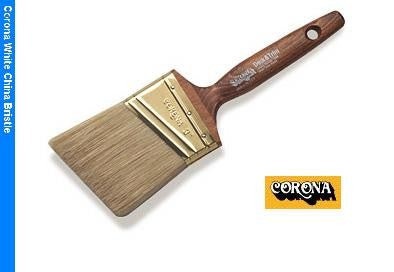 Corona Deck & Trim White China Angular Paint Brush with a hardwood handle.