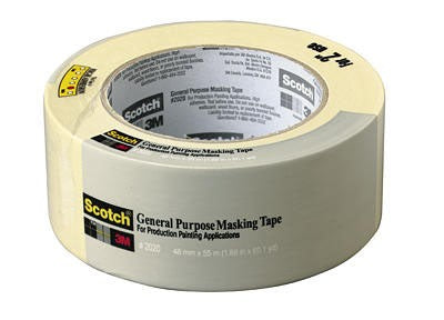 Roll of 3M Scotch #2020 General Purpose Masking Tape on a white background.