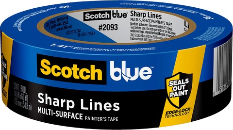 Roll of 3M 2093 ScotchBlue Painter's Tape Advanced Multi-Surface on a white background