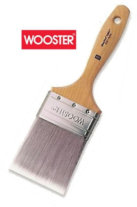 Wooster Ultra/Pro Soft Sable Paint Brush featuring Purple nylon bristles with a chisel trim.