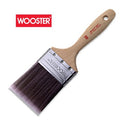 Wooster Ultra/Pro Firm Sable Paint Brush featuring purple nylon/sable polyester bristles and chisel trim.