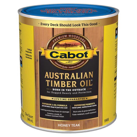 Cabot Australian Timber Oil - VOC Water Reducible Oil Modified Resin Honey Teak Quart