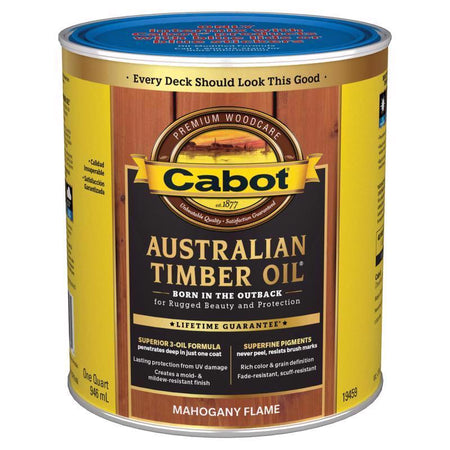 Cabot Australian Timber Oil - VOC Water Reducible Oil Modified Resin Mahogany Flame Quart