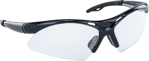SAS Safety Corp Diamondbacks Safety Eyewear black frame clear lens.