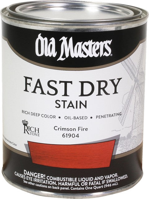 Old Masters Professional Fast Dry Wood Stain Quart Crimson Fire
