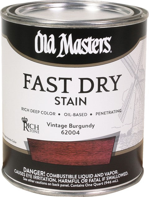 Old Masters Professional Fast Dry Wood Stain Quart Vintage Burgundy
