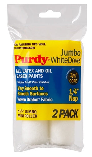 Purdy Jumbo Mini Roller Cover White Dove 2-Pack 1/4-inch nap