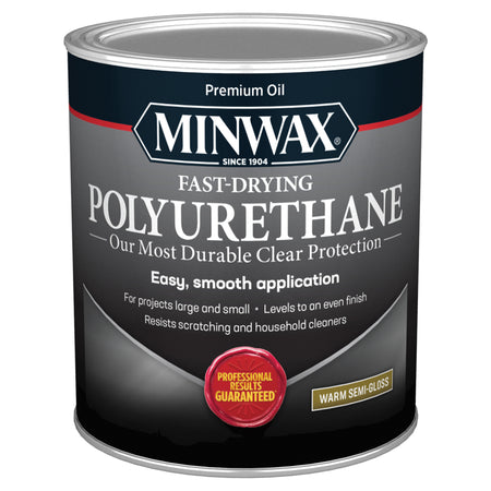 Minwax Oil-Based Clear Protective Finishes Fast Drying Polyurethane Quart Warm Semi-Gloss
