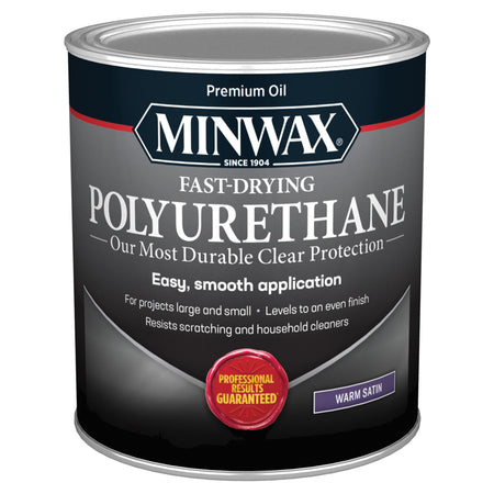 Minwax Oil-Based Clear Protective Finishes Fast Drying Polyurethane Quart Warm Satin