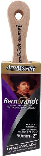 ArroWorthy 2" Rembrandt NYLYN Polyester Semi-Oval Tiny Trimmer Angle Sash Paint Brush 6488
