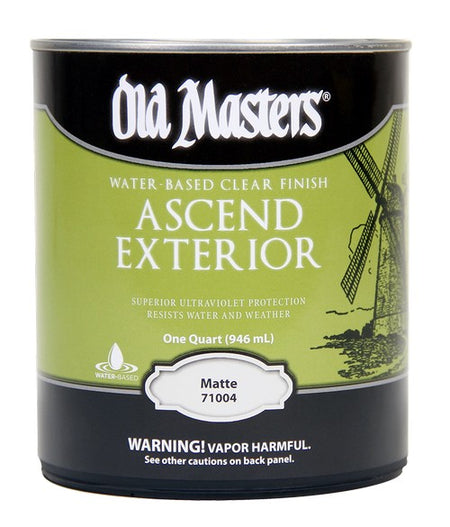 Old Masters Ascend Exterior Water-Based Clear Finish Matte Quart