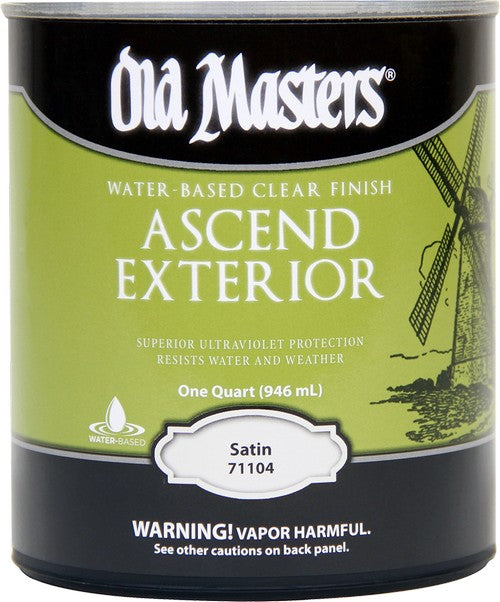 Old Masters Ascend Exterior Water-Based Clear Finish Satin Quart