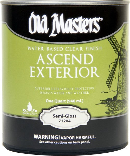 Old Masters Ascend Exterior Water-Based Clear Finish Semi-Gloss Quart